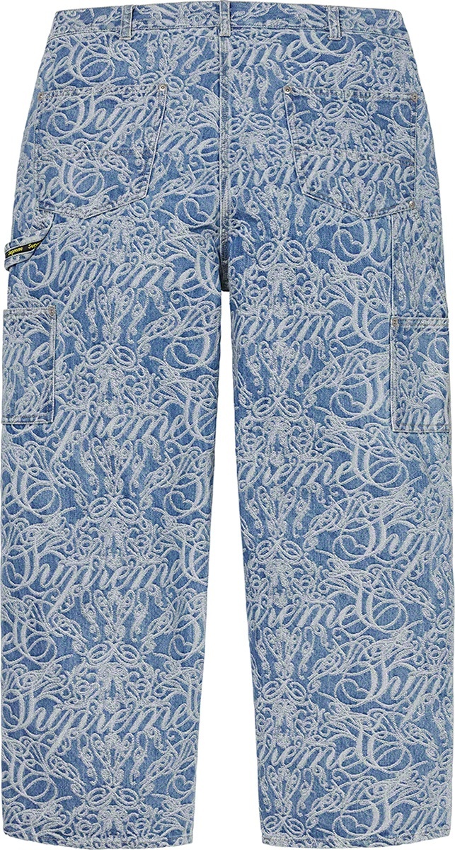 Script Jacquard Double Knee Denim Painter Pant view 8